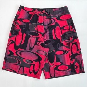 Vintage 90’s Oakley Software Board Shorts Size Men’s 38 W 2000’s All Over Print